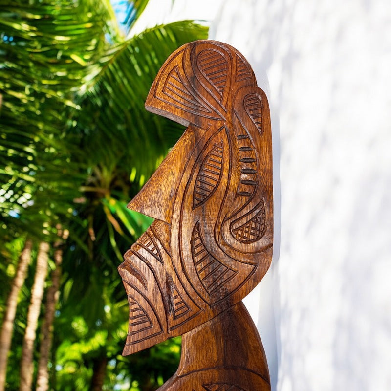 Polynesian Carved Wall Plaque 16"