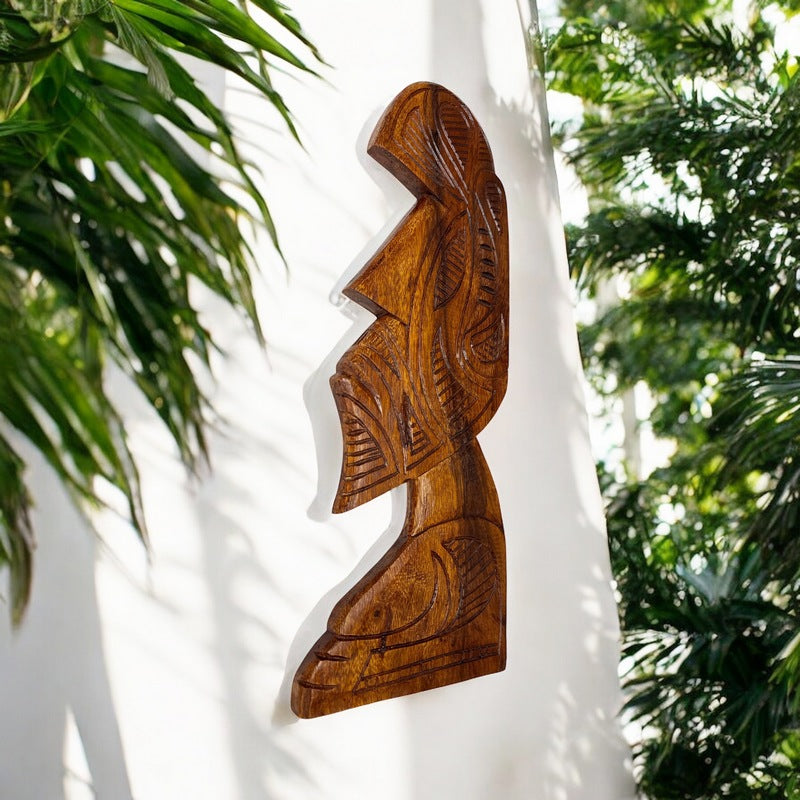 Polynesian Carved Wall Plaque 16"
