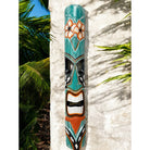 Tiki Mask with Plumeria Flowers | Polynesian Mask 40"