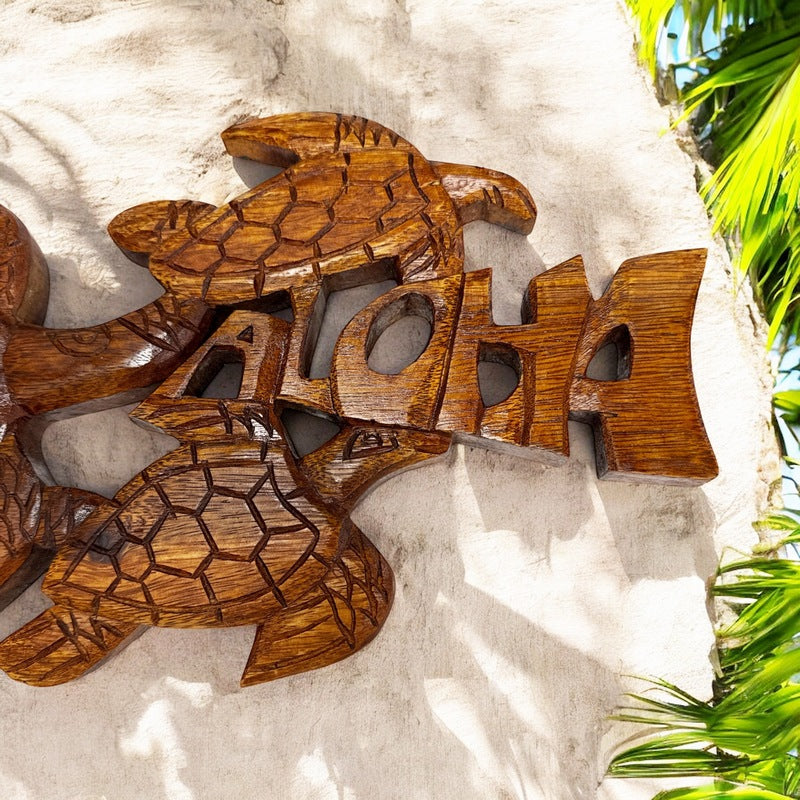 Aloha Sign with Sea Turtles | Hawaiian Signs 16"