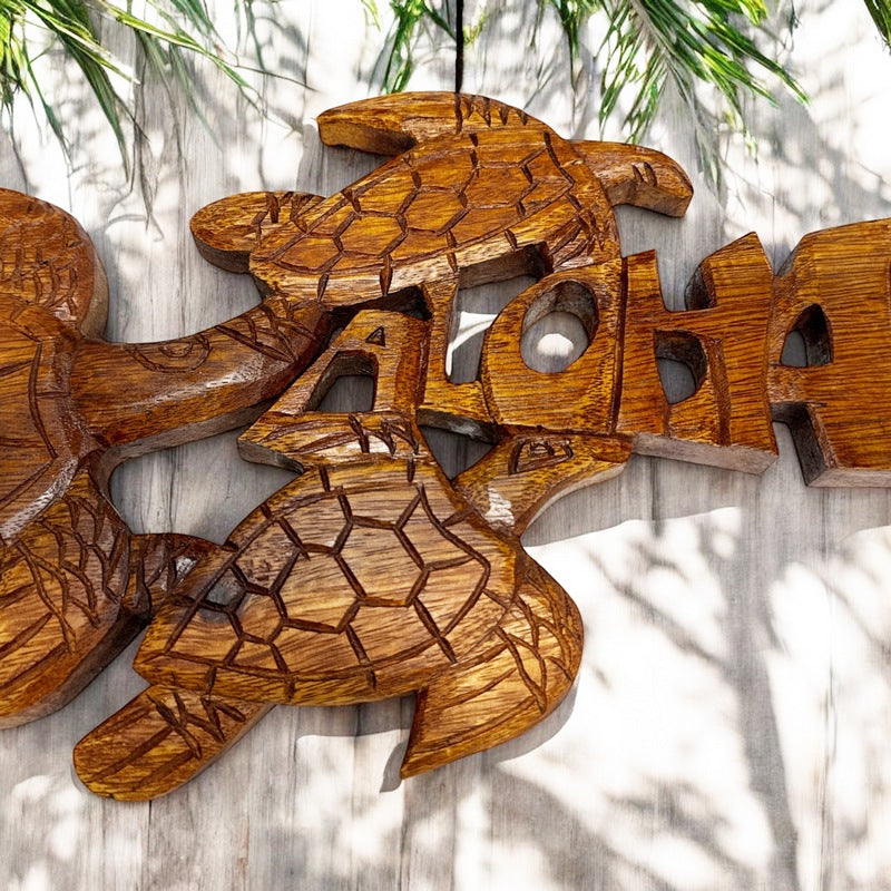 Aloha Sign with Sea Turtles | Hawaiian Signs 16"