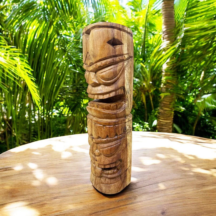 Warrior and Strength Tiki Totem | Hawaiian Décor 20" (Natural)