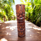 Warrior and Strength Tiki Totem | Hawaiian Décor 20" (Stained)