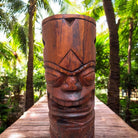 Warrior and Strength Tiki Totem | Hawaiian Décor 20" (Stained)