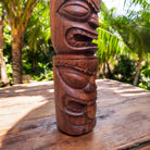 Warrior and Strength Tiki Totem | Hawaiian Décor 20" (Stained)