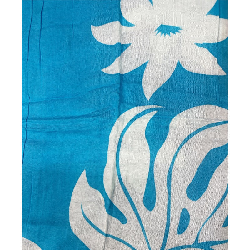Beach Cover-Up | Hawaiian Monstera and Plumeria Flowers AQUA