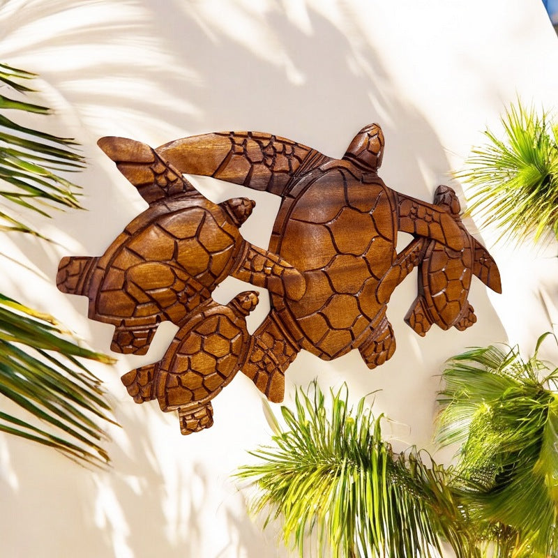 Turtle Ohana Wooden Welcome Sign 15"