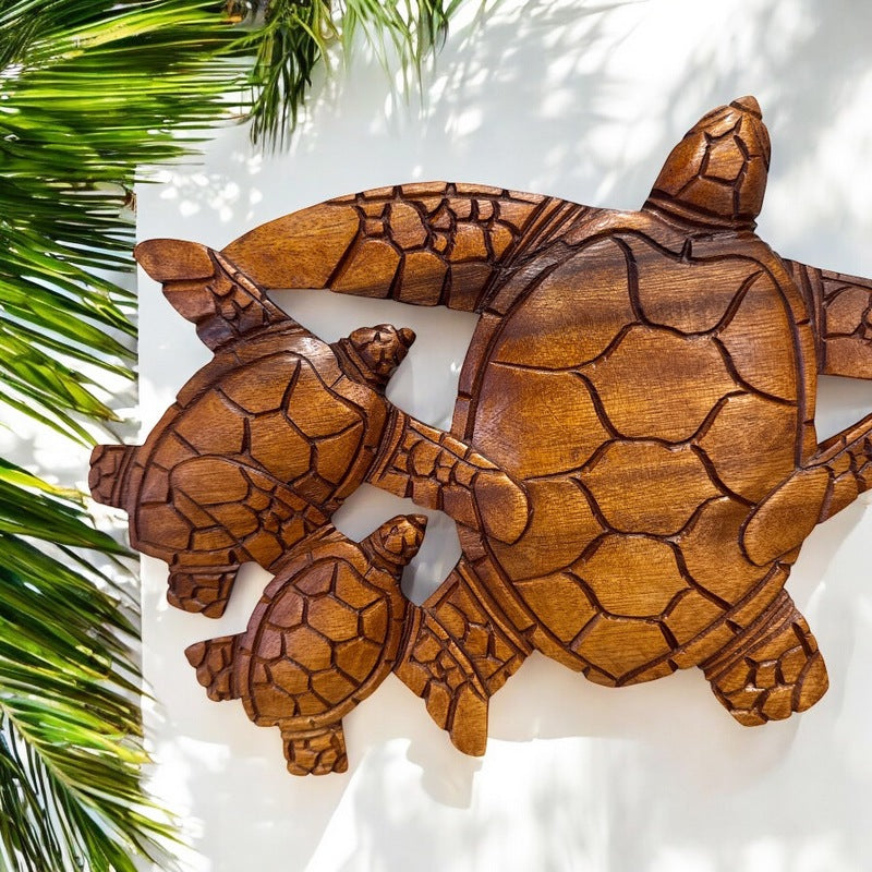 Turtle Ohana Wooden Welcome Sign 15"
