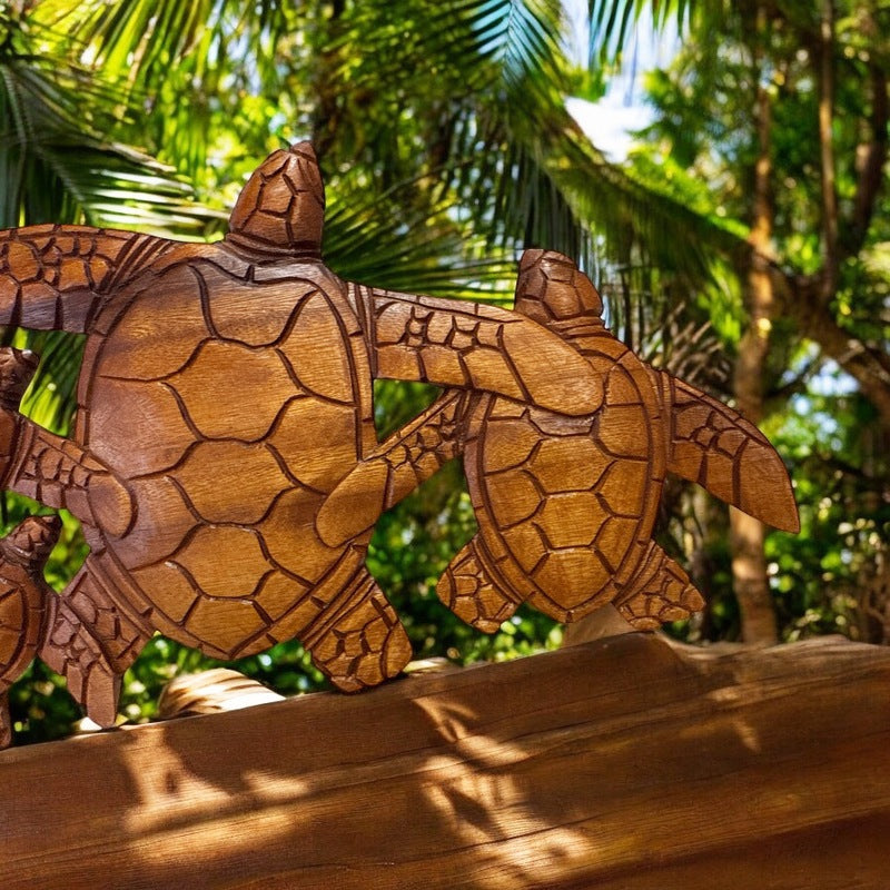 Turtle Ohana Wooden Welcome Sign 15"