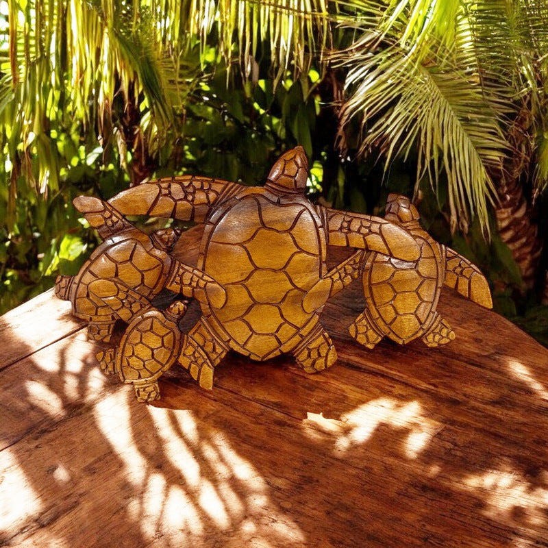 Turtle Ohana Wooden Welcome Sign 15"