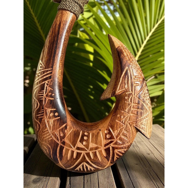 Hawaiian Fish Hook w/ Engravings | Hawaiian Home 12"