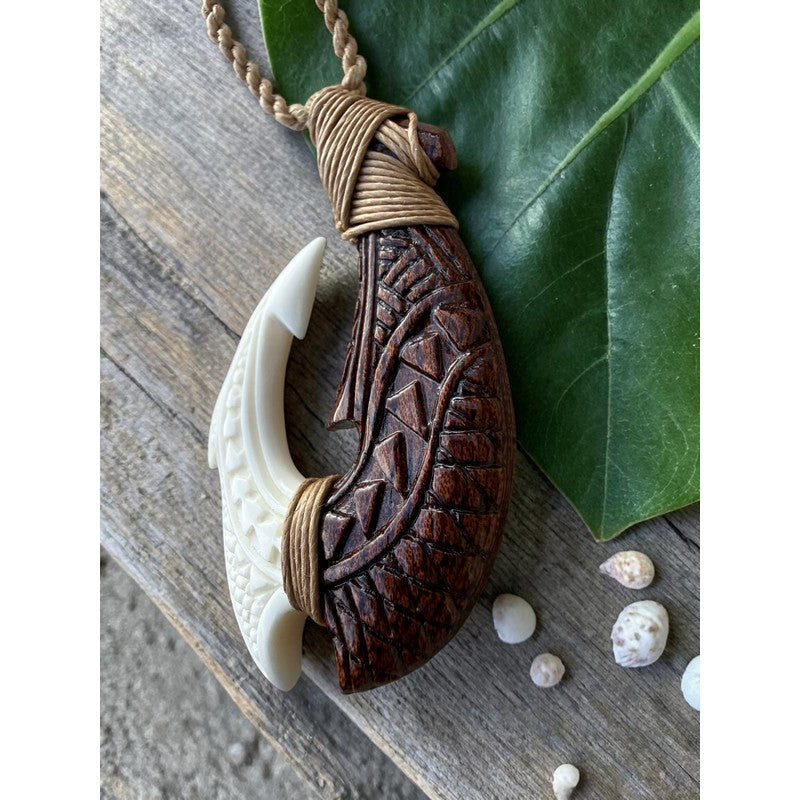 Koa and Bone Makau with Engraving