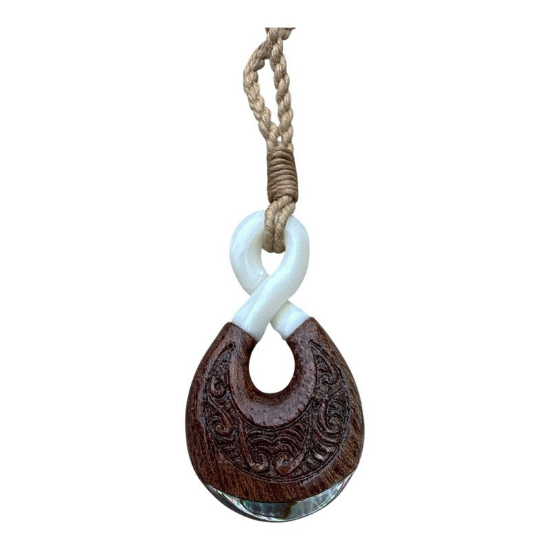 Koa Wood and Bone Twist w/ Engravings