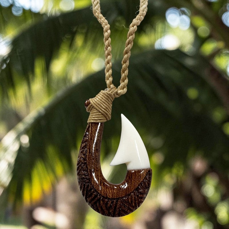 Koa and Bone Makau with Engravings