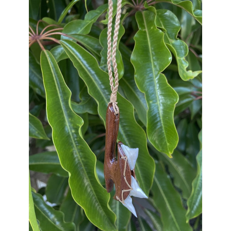 Axe Club w/ Shark Teeth | Polynesian Necklace