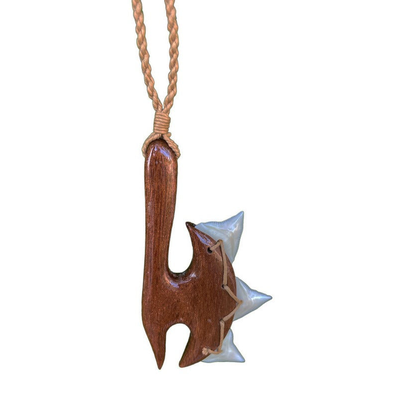 Axe Club w/ Shark Teeth | Polynesian Necklace