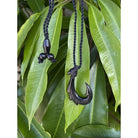 Black Jade Fish Hook Necklace