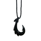 Black Jade Fish Hook Necklace