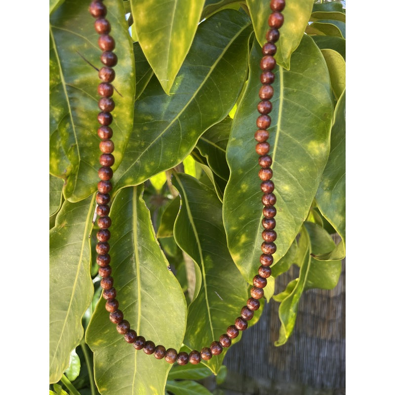 Hawaiian Koa Wood Necklace or Bracelet 28" | 6mm Beads