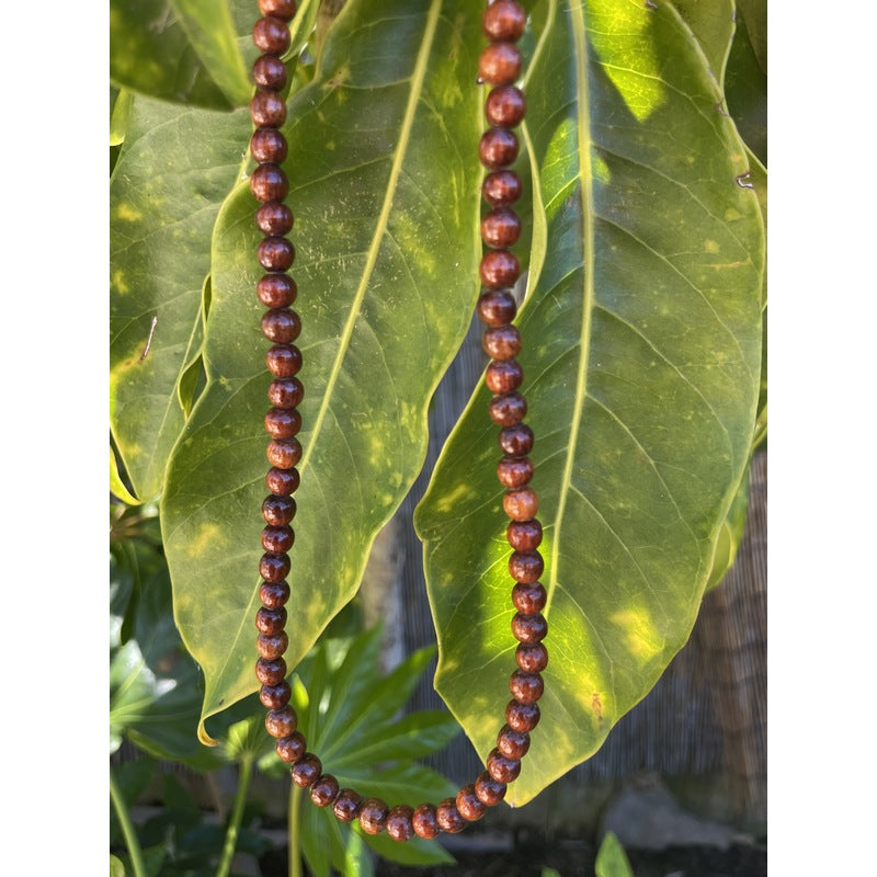 Hawaiian Koa Wood Necklace or Bracelet 28" | 6mm Beads