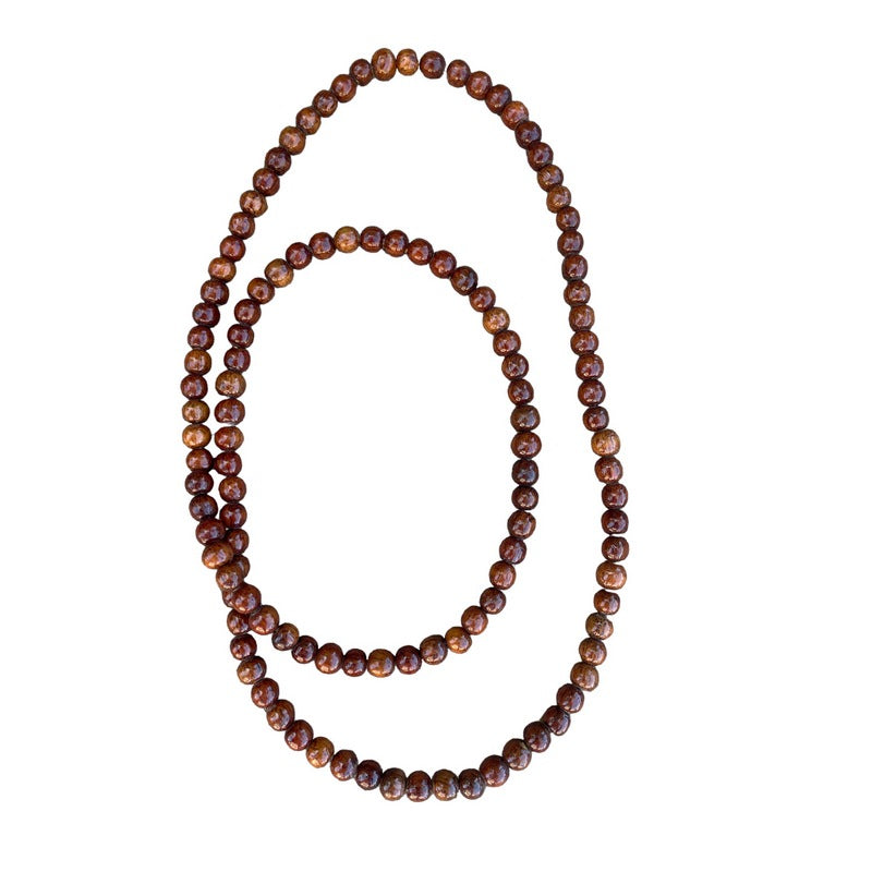 Hawaiian Koa Wood Necklace or Bracelet 28" | 6mm Beads