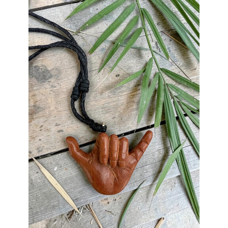 Shaka Wood Necklace | Hawaiian Style