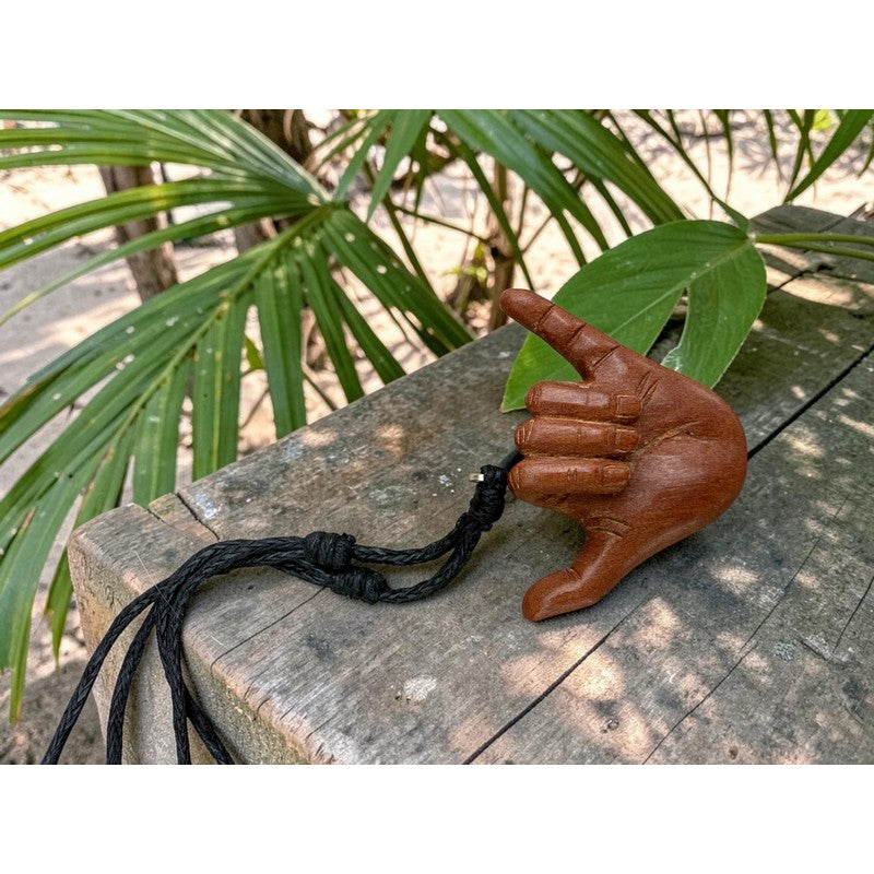 Shaka Wood Necklace | Hawaiian Style