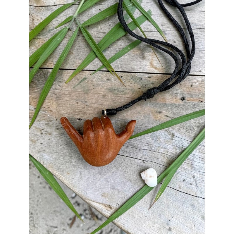 Shaka Wood Necklace | Hawaiian Style