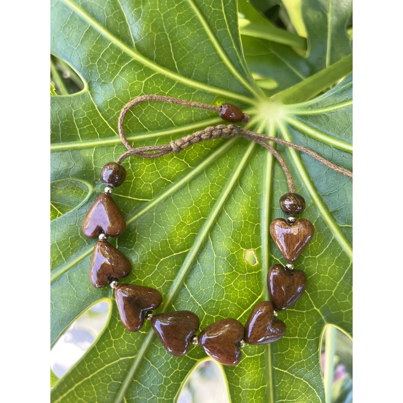 Koa Wood All Hearts Bracelet