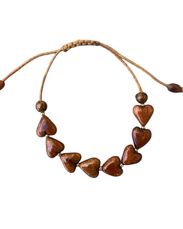 Koa Wood All Hearts Bracelet