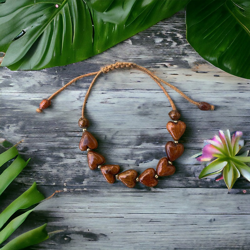 Koa Wood All Hearts Bracelet