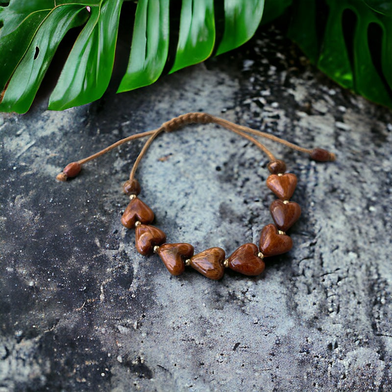 Koa Wood All Hearts Bracelet