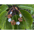 Koa Sea Turtles and Bone Plumeria Flower Adjustable Bracelet