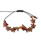 Dolphin and Plumeria Flower Koa Bracelet