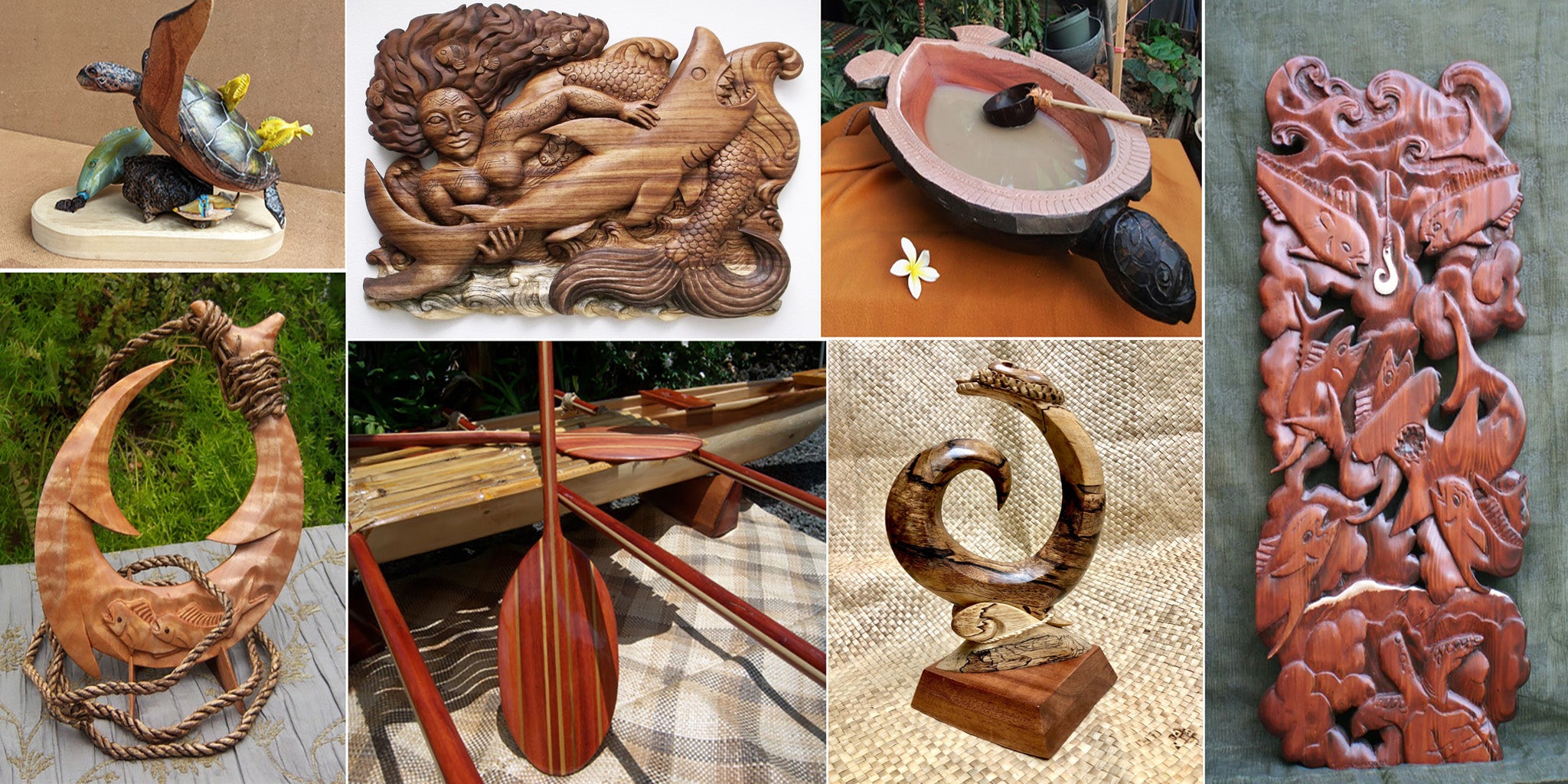 Custom Polynesian Hawaiian Carvings - Makana Hut