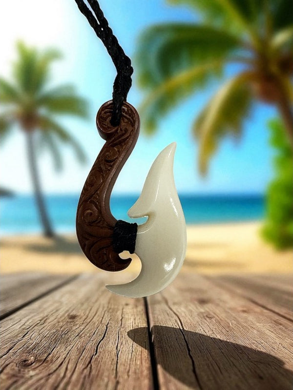 Wood and Bone Maori Fish Hook