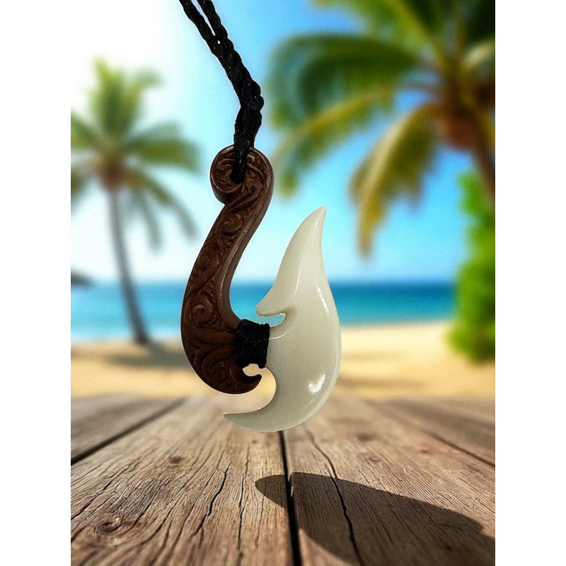 Wood and Bone Maori Fish Hook