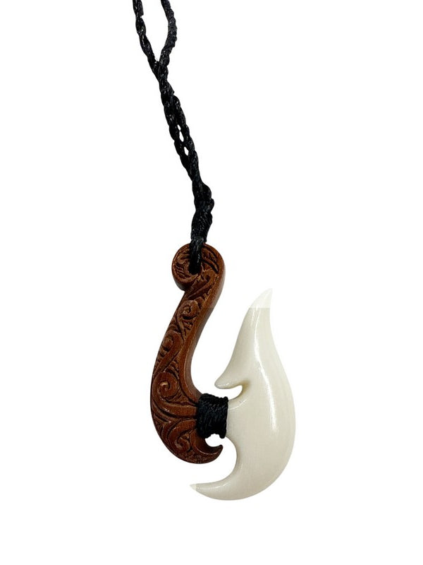 Wood and Bone Maori Fish Hook