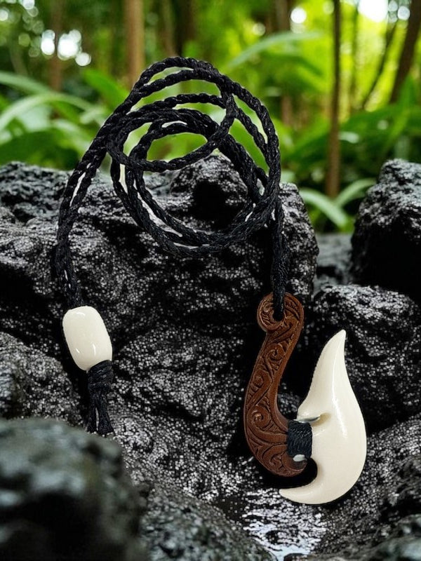 Wood and Bone Maori Fish Hook