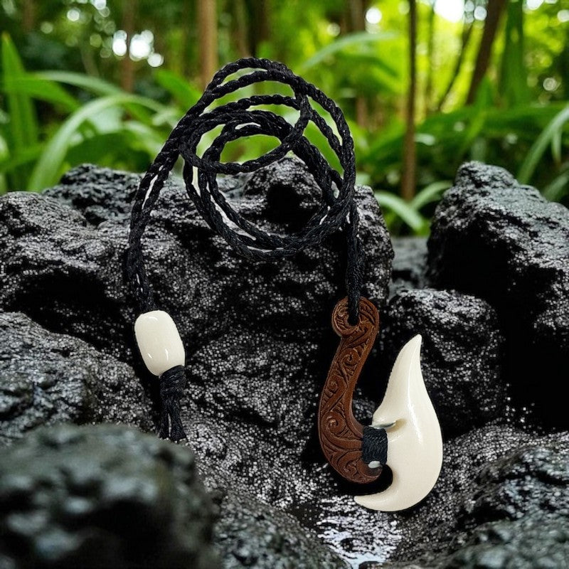 Wood and Bone Maori Fish Hook
