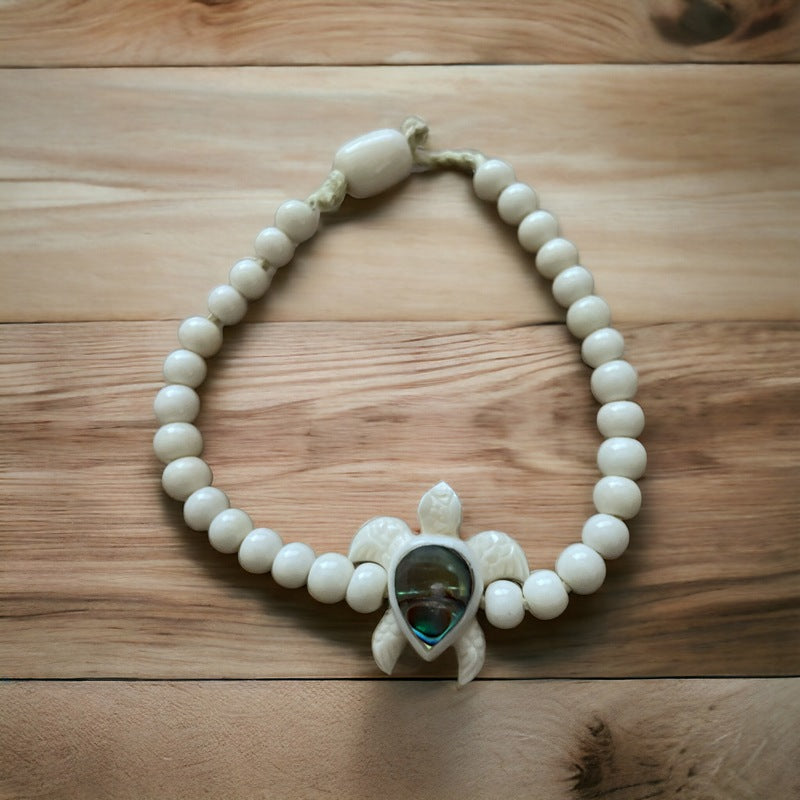Honu Beaded Bracelet w/ Abalone