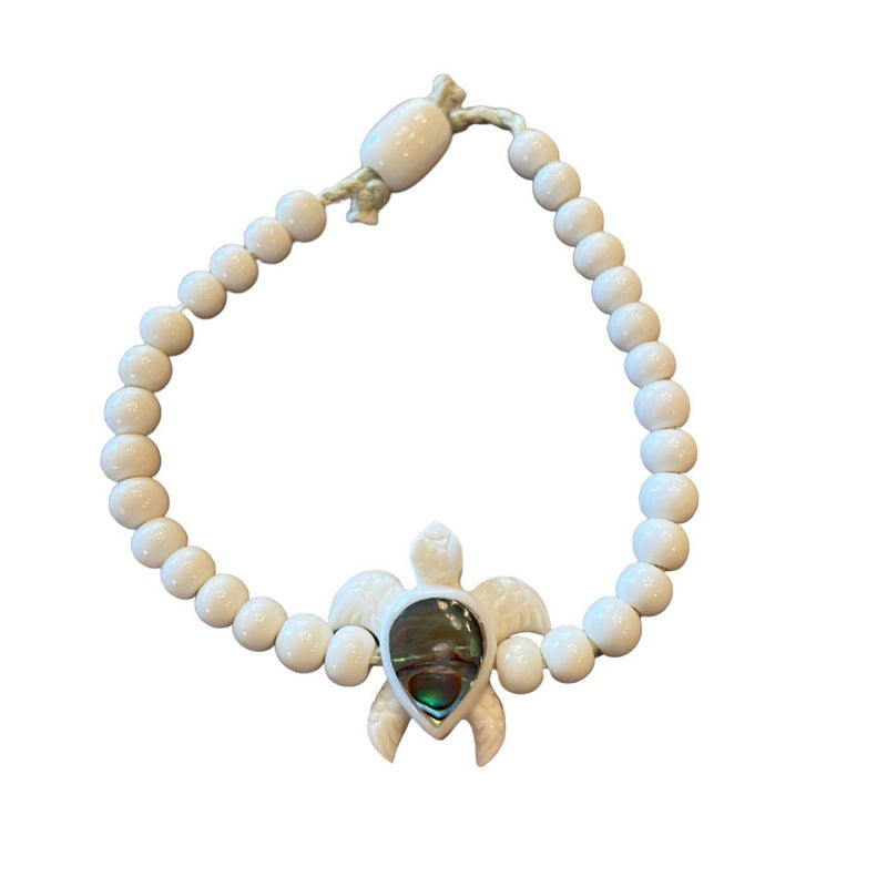 Honu Beaded Bracelet w/ Abalone