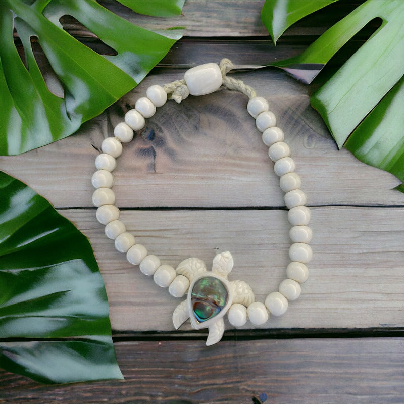 Honu Beaded Bracelet w/ Abalone