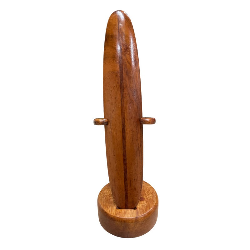 Koa Wood Stringer Surfboard with Stand Brown