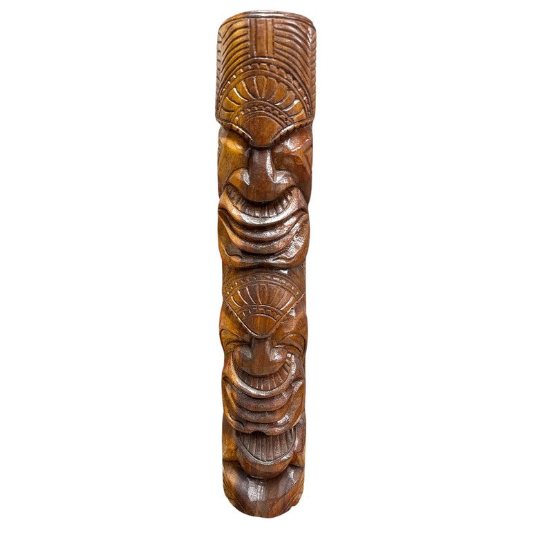 Ku and Lono Tiki Totem | Hawaiian Decor 19"