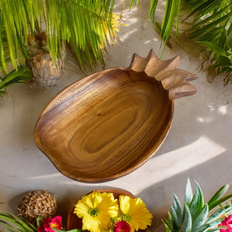 Acacia Wood Pineapple Bowl