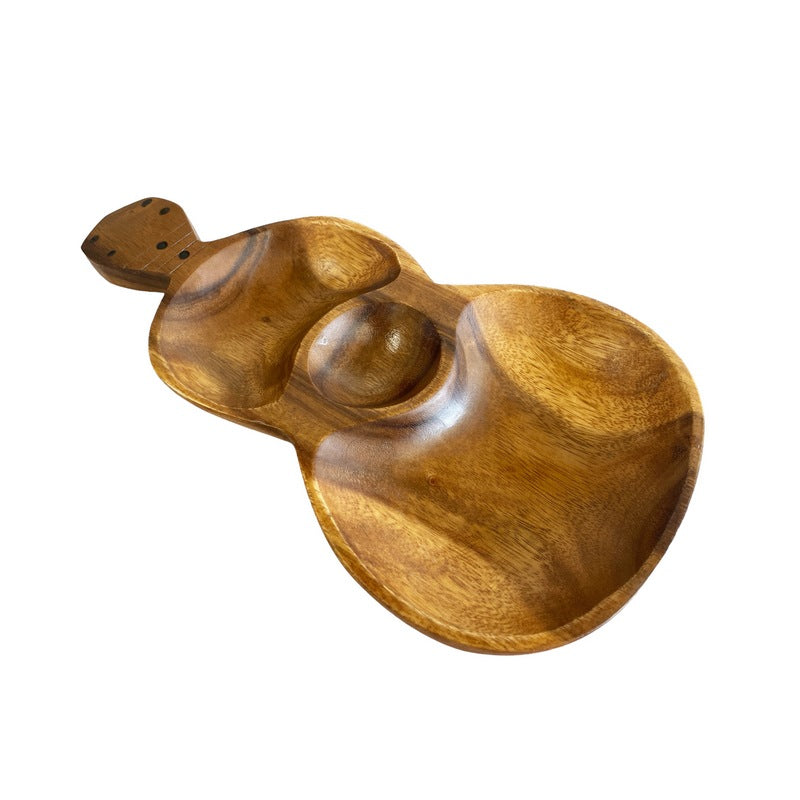 Acacia Wood Ukulele Tray w/ 3 Compartments