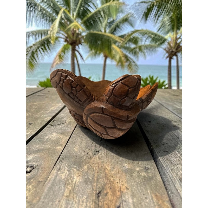 Handcrafted Honu Wooden Bowl 8"