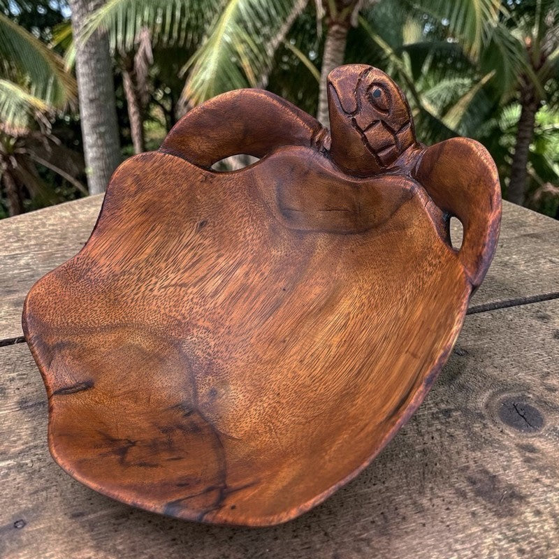 Handcrafted Honu Wooden Bowl 8"
