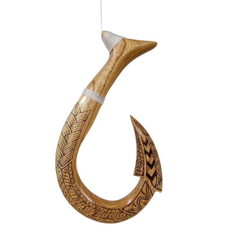 ancient hawaiian fishing hook Fish w/ Engravings Crafted and intricately carved is our Hawaiian Fish Hook or Makau with Polynesian engravings Lure Hub OZ